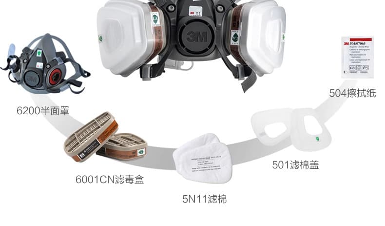 3M 6200 双滤盒半面罩 (中号)